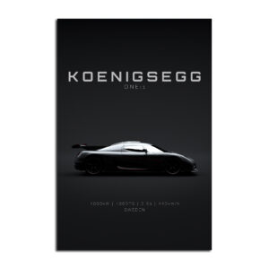 Koenigsegg One:1 2014 - Minimalist Wall Art Print Sports Car Racing Posters & Prints by 21MXM