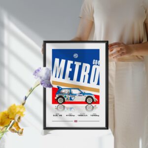 MG Metro 6R4 Poster, WRC, Rally, Rallye, Poster, Print, Wall Art, Group B Race Track Wall Art by Laurel Wreath Studios
