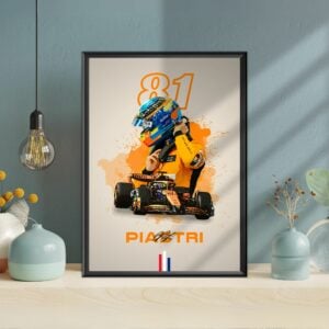Formula 1, Oscar Piastri, F1, McLaren, McLaren Racing, F1 Merch, Poster, Print, Wall Art, Formula 1 Poster Sports Car Racing Art by Laurel Wreath Studios
