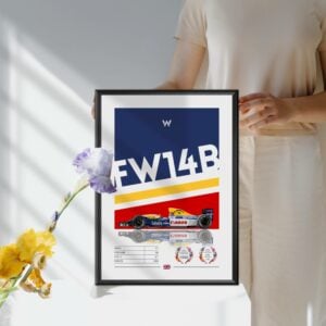 Williams FW14B Poster, F1, Formula 1, Williams Racing, F1 Merch, Poster, Print, Wall Art, Nigel Mansell Sports Car Racing Art by Laurel Wreath Studios