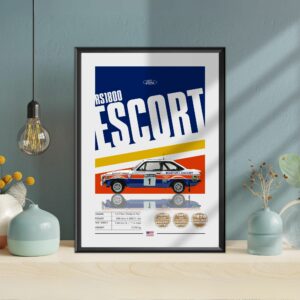 Ford Escort RS1800 Poster, WRC, Rally, Rallye, Poster, Print, Wall Art, Group B Race Track Wall Art by Laurel Wreath Studios