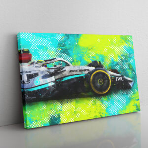 Lewis Hamilton side profile in his Mercedes-AMG Petronas W13 Canvas wall art 2022 Lewis Hamilton by Apex Chicane