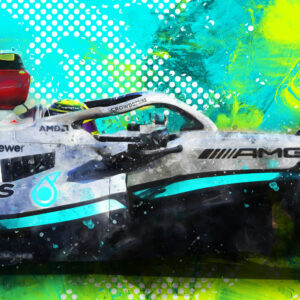Lewis Hamilton side profile in his Mercedes-AMG Petronas W13 Canvas wall art 2022 Lewis Hamilton by Apex Chicane