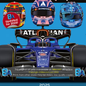 Alexander Albon 2025 Williams Formula 1 Car. Very High Quality Illustration from the Sports Car Racing Art store collection.