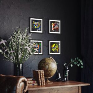 Lewis Hamilton Pride Helmet Art print (purple), Square f1 wall art, Formula 1 gift, Mercedes F1 art, poster from the F1 Helmets store collection.