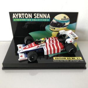 1984 Ayrton Senna Toleman Hart TG184 Portugal GP LANG 1:43 Scale Diecast F1 Model Edition 43 No.21 from the Ayrton Senna store collection.