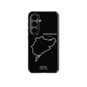 Nurburgring F1 Track Map Black iPhone Case – Feel the Speed of the Green Hell from the More Series store collection.