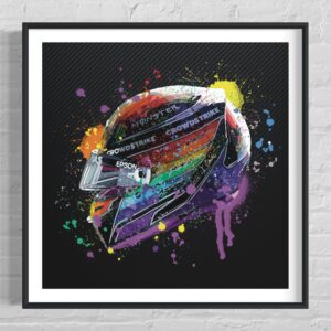Lewis Hamilton Pride Helmet Art print (purple), Square f1 wall art, Formula 1 gift, Mercedes F1 art, poster from the F1 Helmets store collection.