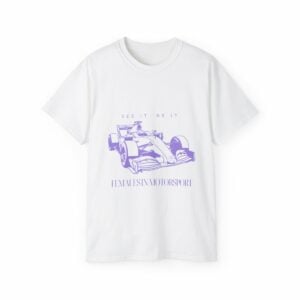 Females in Motorsport White T-Shirt - SEE IT. BE IT. with a car logo Formula 1 Memorabilia by Females in Motorsport