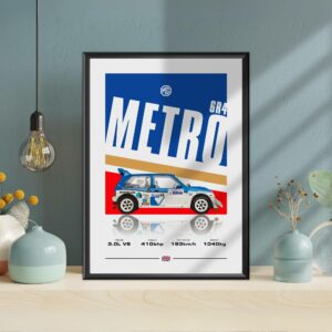 MG Metro 6R4 Poster, WRC, Rally, Rallye, Poster, Print, Wall Art, Group B Race Track Wall Art by Laurel Wreath Studios