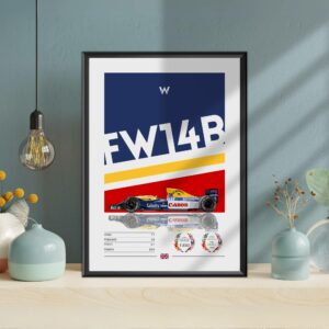 Williams FW14B Poster, F1, Formula 1, Williams Racing, F1 Merch, Poster, Print, Wall Art, Nigel Mansell Sports Car Racing Art by Laurel Wreath Studios