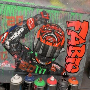Fabio Quartararo 2021 - Graffiti painting MotoGP Memorabilia by DRAutoArt