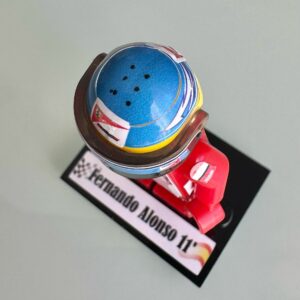 Fernando Alonso 2011 Ferrari F1 formula 1 F1 grand prix pilota figura driver Super suit and super helmet in minifigure from the Lewis Hamilton store collection.