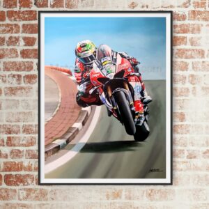 Glenn Irwin, Eleventh Heaven, NW200 Limited Edition Print by Jeff Rush from the Race Car Wall Art store collection.