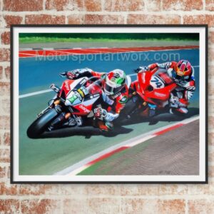 Clash Of The Titans. Glenn Irwin and Davey Todd NW200 Limited Edition print. from the Race Car Wall Art store collection.