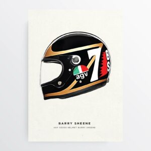 Barry Sheene Helmet Print Sports Car Racing Posters & Prints by Pit Lane Prints
