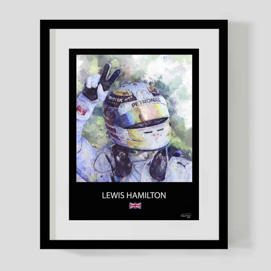 SE Lewis Hamilton 5 X World Champion FRAMED from the F1 Helmets store collection.