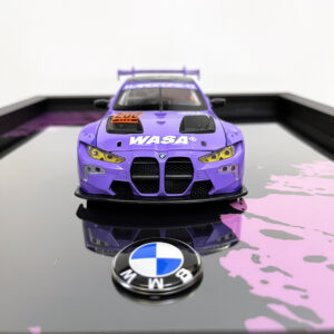 BMW M4 GT3 WASA Graffiti Purple Edition 1:24 Handmade Framed Artwork from the Race Car Wall Art store collection.