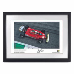 Jody Scheckter signed Ferrari 312T4 lithograph, Formula 1 World Champion Sports Car Racing Art by The Signature Store