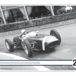 Stirling Moss signed Lotus 18 at Monaco 'cafe-racer' lithograph Race Track Wall Art by The Signature Store