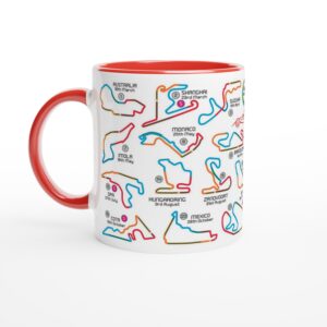 2025 Formula 1 Calendar Mugs - F1 2025 Season Fixture Mugs - All F1 Races Red Bull Racing by Billeresque