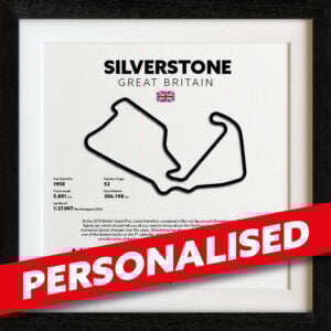 SILVERSTONE - British Grand Prix - Formula 1 Circuits - Track Wall Art with personal message from the Sports Car Racing Art store collection.