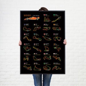 Formula 1 2022 Circuit Calendar Fixtures Poster from the Race Car Wall Art store collection.