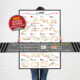 Formula 1 2025 Season Info Calendar Poster on White