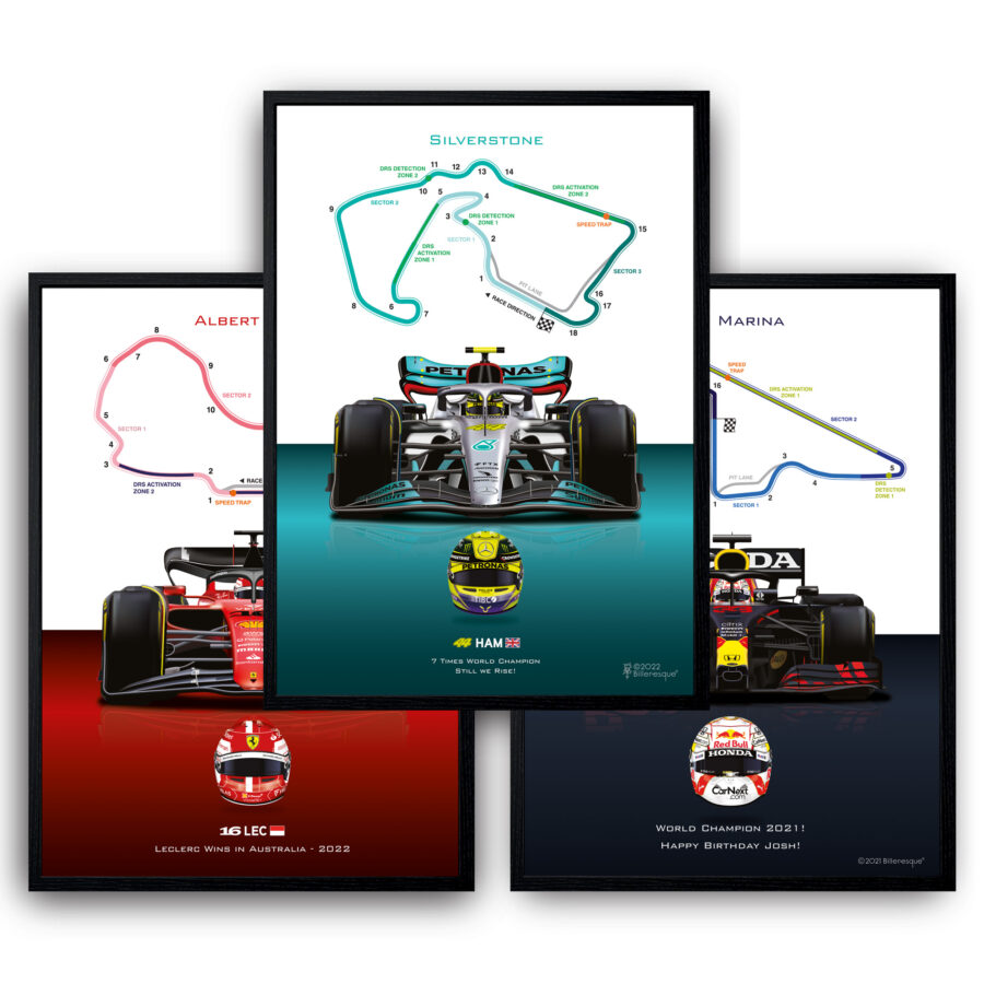 Formula 1 Custom Driver and Circuit poster from the Formula 1 Memorabilia store collection.
