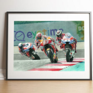 Clash of the Titans: Marquez vs Lorenzo, Austria 2019, MotoGP art MotoGP Memorabilia by Anton Savchuk