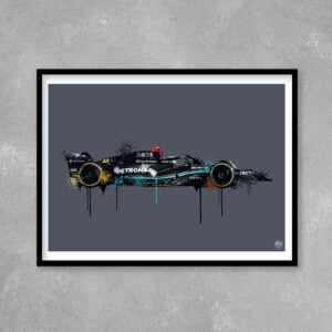Lewis Hamilton 2023 Mercedes F1 print - Various Sizes. F1 gifts, Formula 1 Wall Art, Formula 1 poster, F1 artwork, Motorsport gift from the Lewis Hamilton store collection.