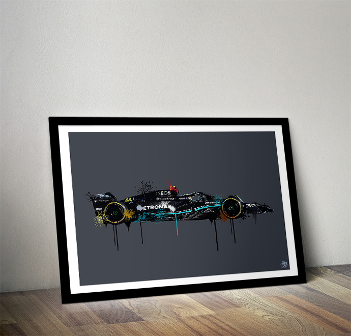 Lewis Hamilton 2023 Mercedes F1 print - Various Sizes. F1 gifts, Formula 1 Wall Art, Formula 1 poster, F1 artwork, Motorsport gift from the Lewis Hamilton store collection.