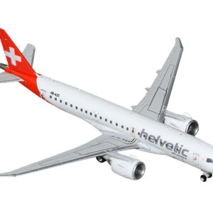 Embraer E190-E2 Commercial Aircraft "Helvetic Airways" (HB-AZC) White with Red Tail 1/400 Diecast Model Airplane by GeminiJets from the Automotive store collection.