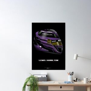 Lewis Hamilton 2020 Black Helmet Print - Scuderia GP from the F1 Helmets store collection.