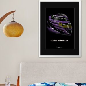 Lewis Hamilton 2020 Black Helmet Print - Scuderia GP from the F1 Helmets store collection.