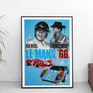 Le Mans 66 - Limited Edition Print. Ford GT40 Print, Ken Miles wall art, Carroll Shelby gift, Ferrari 330 artwork, Le Mans poster Vintage by Ian Salmon Art