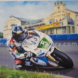 Bruce Anstey limited edition art print by Jeff Rush Motorcycle racing poster road racing poster isle of man TT poster gifts for bikers from the MotoGP Memorabilia store collection.