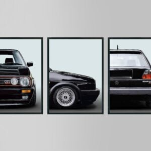 Set of 3 Volkswagen Golf Gti poster print, VW Golf Gti poster, VW Golf Gti print, car poster, supercar poster Sports Car Racing Posters & Prints by JVSDigitalArt