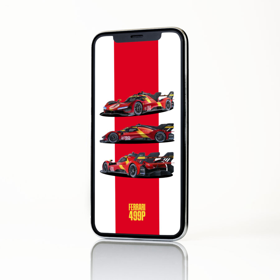 Ferrari 499P iPhone Wallpaper from the More Series store collection.