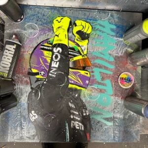 Lewis Hamilton, Silverstone 2023 - Graffiti Painting from the GPBox store.
