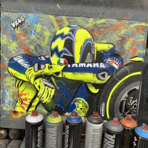 Valentino Rossi, Welkom 2004 - Graffiti painting Sports Car Racing Art by DRAutoArt