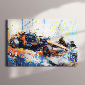 Lando Norris F1 Canvas Wall Art 2024 Sports Car Racing Art by Apex Chicane
