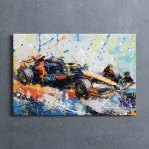 Lando Norris F1 Canvas Wall Art 2024 Sports Car Racing Art by Apex Chicane