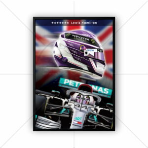 F1 Lewis Hamilton 2020 7 x World Champion Impact Poster print wall art from the F1 Helmets store collection.