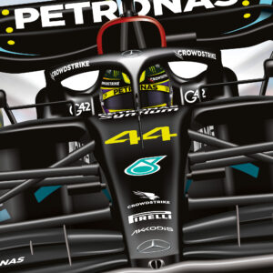 Lewis Hamilton 2023 Mercedes F1 car wall art impact poster print Lewis Hamilton by Billeresque