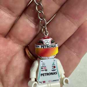 Lewis Hamilton World Champions keyring 2019 Mercedes F1 pilota figura driver helmet minifigura minifigure Max Verstappen by RacingModelCar