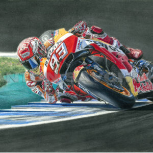 Marc Marquez MotoGp World Champion, Original art Sports Car Racing Art by Anton Savchuk