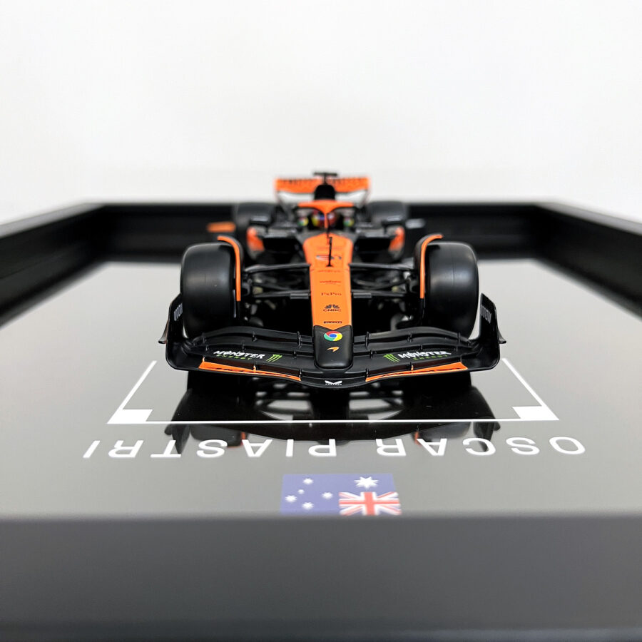 Mclaren Formula One Team MCL38 Oscar Piastri Miami Grand Prix 2024 Handmade Framed Artwork from the Race Car Wall Art store collection.