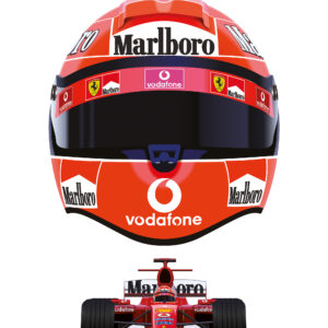 Formula 1 Supremo Michael Schumacher 2004 helmet wall art poster print from the F1 Helmets store collection.