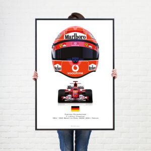 Formula 1 Supremo Michael Schumacher 2004 helmet wall art poster print from the F1 Helmets store collection.